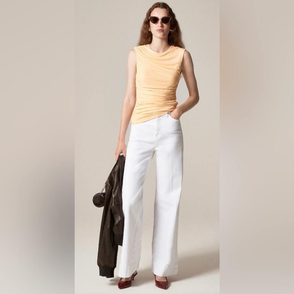 J.Crew Ruched Shell Top in Matte Jersey